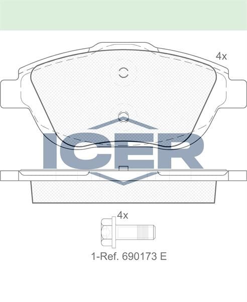 ICER FREN BALATA ON C3 II 1.0 1.2 1.4 1.6 09-/C3 PICASSO 1.2 1.6 09-/C3 AIRCROSS II 1.2 1.6 1.5 17-/C4 CACTUS 1.5 18-/C4 CACTUS VAN 19-/CROSSLAND X 17-/CORSA F 1.2 1.5 19-/DS 3 1.2 1.6 09- 1607083180