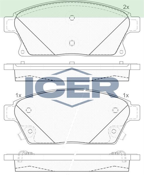 ICER FREN BALATA ON IKAZLI OPEL ASTRA J 1.6i 16 JANT 2009-2016/ MOKKA 1.4 2012-/ ZAFIRA C 1.6 2011-/ CHEVROLET TRAX 1.6 2012-2014/ CRUZE 1.6 2009-2014/ 22279077