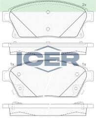 ICER FREN BALATA ON IKAZLI OPEL ASTRA J 1.6i 16 JANT 2009-2016/ MOKKA 1.4 2012-/ ZAFIRA C 1.6 2011-/ CHEVROLET TRAX 1.6 2012-2014/ CRUZE 1.6 2009-2014/ 22279077