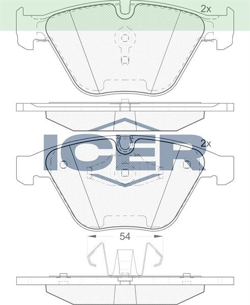 ICER FREN BALATA ON BMW 3 SERISI (E90) 318 i 2005-2011 / (E90) 320 i 2005-2011 / (E90) 320 D 2005-2011 / (E90) 325 D 2005-2011 34106880754