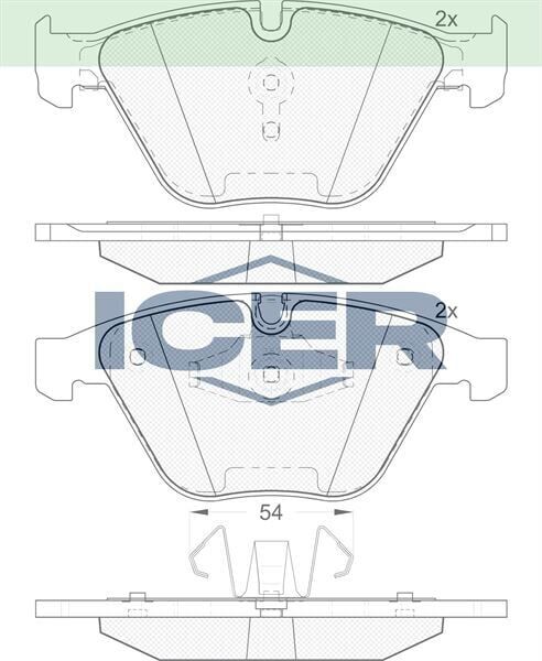 ICER FREN BALATA ON BMW 3 SERISI (E90) 318 i 2005-2011 / (E90) 320 i 2005-2011 / (E90) 320 D 2005-2011 / (E90) 325 D 2005-2011 34106880754