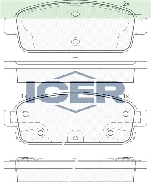 ICER FREN BALATA ARKA IKAZLI OPEL ASTRA J 1.6i 16 JANT 2009-2016 / 1.3 CDTI 16 2009-2016 / MOKKA 1.6 2012-/ ZAFIRA C 1.6 2011-/ CHEVROLET CRUZE 1.6 2011-2014/ TRAX 1.6 2012-2014 42518441