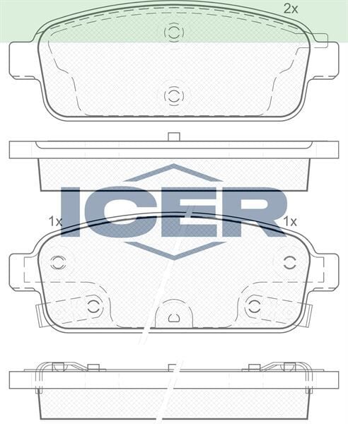 ICER FREN BALATA ARKA IKAZLI OPEL ASTRA J 1.6i 16 JANT 2009-2016 / 1.3 CDTI 16 2009-2016 / MOKKA 1.6 2012-/ ZAFIRA C 1.6 2011-/ CHEVROLET CRUZE 1.6 2011-2014/ TRAX 1.6 2012-2014 42518441