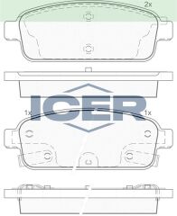ICER FREN BALATA ARKA IKAZLI OPEL ASTRA J 1.6i 16 JANT 2009-2016 / 1.3 CDTI 16 2009-2016 / MOKKA 1.6 2012-/ ZAFIRA C 1.6 2011-/ CHEVROLET CRUZE 1.6 2011-2014/ TRAX 1.6 2012-2014 42518441