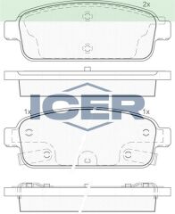 ICER FREN BALATA ARKA IKAZLI OPEL ASTRA J 1.6i 16 JANT 2009-2016 / 1.3 CDTI 16 2009-2016 / MOKKA 1.6 2012-/ ZAFIRA C 1.6 2011-/ CHEVROLET CRUZE 1.6 2011-2014/ TRAX 1.6 2012-2014 42518441