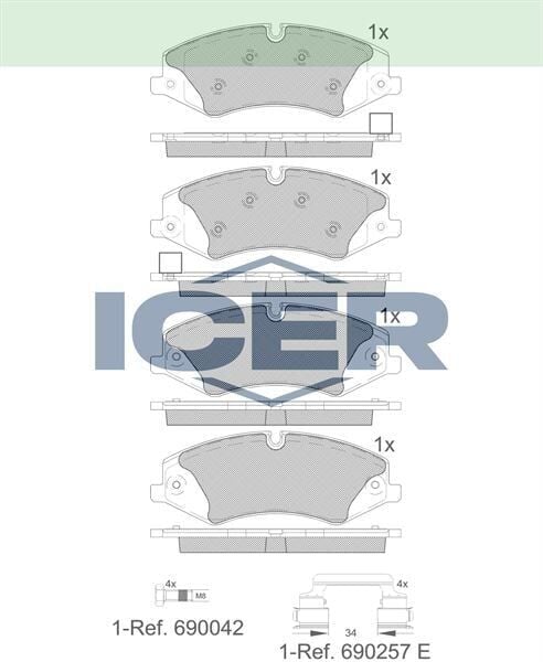 ICER BALATA ON LAND ROVER DISCOVERY IV (LA) 3.0 TD 4X4 2010-/ DISCOVERY IV (LA) 3.0 4X4 2010-/ SPORT (LS) 2.7 TD 4X4 2005-2013/ ROVER SPORT (LS) 3.0 TD 4X4 2005-2013/ SPORT (LS) 4.2 4X4 2005-2013 LR015578