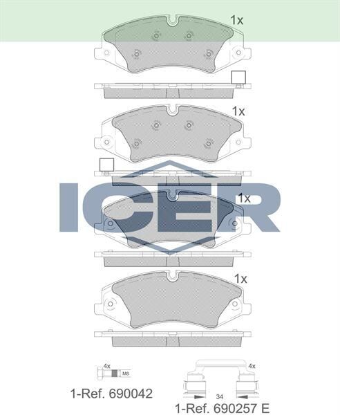 ICER BALATA ON LAND ROVER DISCOVERY IV (LA) 3.0 TD 4X4 2010-/ DISCOVERY IV (LA) 3.0 4X4 2010-/ SPORT (LS) 2.7 TD 4X4 2005-2013/ ROVER SPORT (LS) 3.0 TD 4X4 2005-2013/ SPORT (LS) 4.2 4X4 2005-2013 LR015578