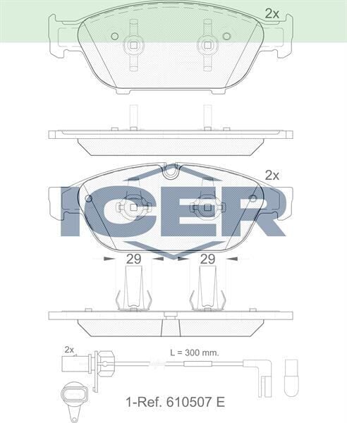 ICER FREN BALATA ON FISLI AUDI A8 (4H_) 3.0 TDI 2009-/ 3.0 TFSI 2003-2010 / 4.2 TDI 2009-/ A6 (4G2,C7) 2.0 TDI 2010-/ 3.0 TDI 2010-/ 3.0 TFSI 2010-/ AUDI A7 (4GA) 3.0 TDI 2010- 4G0698151B