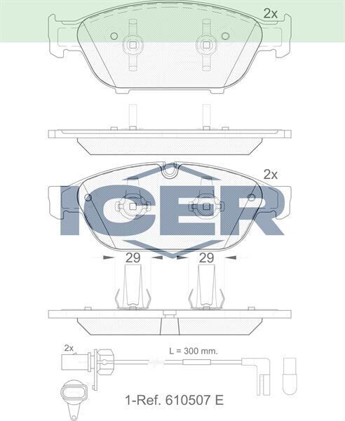 ICER FREN BALATA ON FISLI AUDI A8 (4H_) 3.0 TDI 2009-/ 3.0 TFSI 2003-2010 / 4.2 TDI 2009-/ A6 (4G2,C7) 2.0 TDI 2010-/ 3.0 TDI 2010-/ 3.0 TFSI 2010-/ AUDI A7 (4GA) 3.0 TDI 2010- 4G0698151B