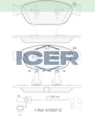 ICER FREN BALATA ON FISLI AUDI A8 (4H_) 3.0 TDI 2009-/ 3.0 TFSI 2003-2010 / 4.2 TDI 2009-/ A6 (4G2,C7) 2.0 TDI 2010-/ 3.0 TDI 2010-/ 3.0 TFSI 2010-/ AUDI A7 (4GA) 3.0 TDI 2010- 4G0698151B