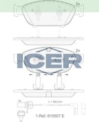 ICER FREN BALATA ON FISLI AUDI A8 (4H_) 3.0 TDI 2009-/ 3.0 TFSI 2003-2010 / 4.2 TDI 2009-/ A6 (4G2,C7) 2.0 TDI 2010-/ 3.0 TDI 2010-/ 3.0 TFSI 2010-/ AUDI A7 (4GA) 3.0 TDI 2010- 4G0698151B