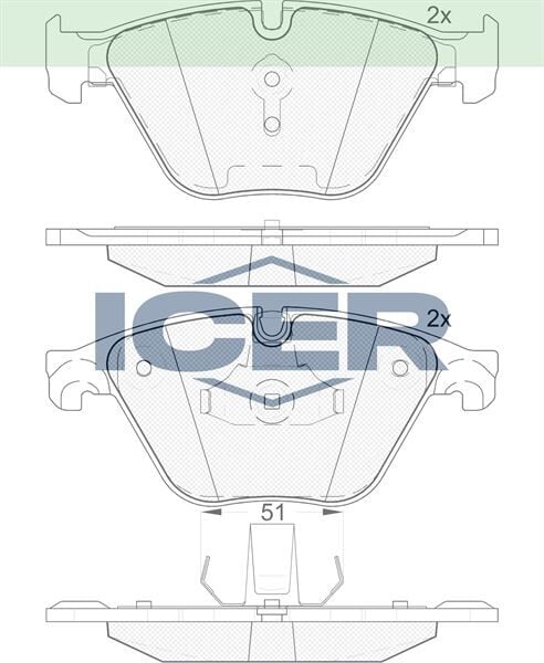 ICER FREN BALATA ON BMW 5 SERISI (F10) 528 i 2010- / (F10) 530 i 2010- / (F10) 535 i 2010- / (F10) 525 D 2010- 34106880754