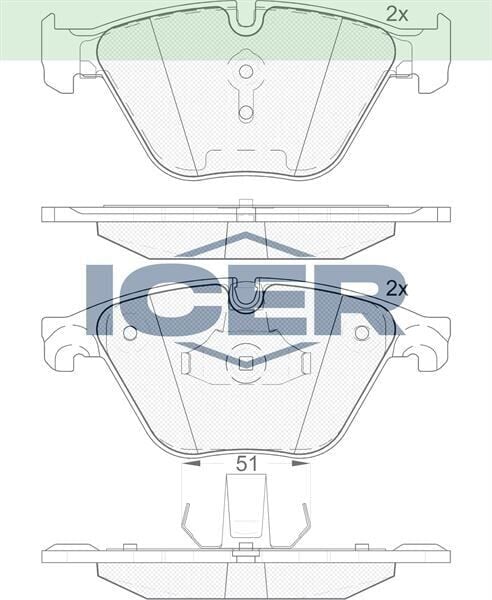 ICER FREN BALATA ON BMW 5 SERISI (F10) 528 i 2010- / (F10) 530 i 2010- / (F10) 535 i 2010- / (F10) 525 D 2010- 34106880754