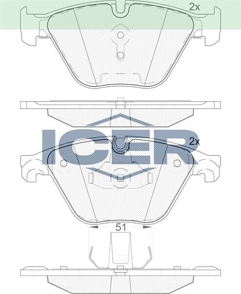 ICER FREN BALATA ON BMW 5 SERISI (F10) 528 i 2010- / (F10) 530 i 2010- / (F10) 535 i 2010- / (F10) 525 D 2010- 34106880754