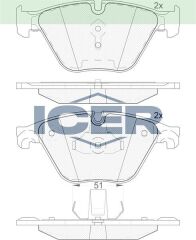 ICER FREN BALATA ON BMW 5 SERISI (F10) 528 i 2010- / (F10) 530 i 2010- / (F10) 535 i 2010- / (F10) 525 D 2010- 34106880754