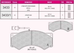 BEŞER FREN BALATASI ÖN FİŞSİZ IVECO 8512-12014