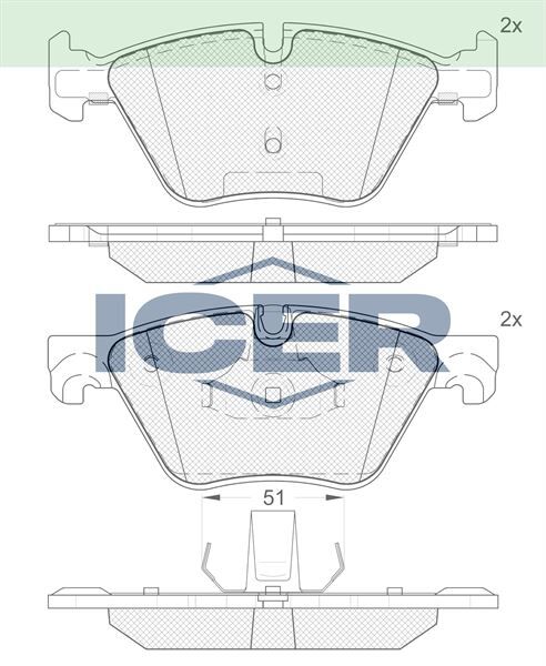 ICER FREN BALATA ON BMW 5 SERISI (F10) 520 D 2010-/ 5 SERISI (F10) 520 i 2010-/ 5 SERISI (F10) 525 D 2010-/ 5 SERISI (F10) 525 i 2010-/ 5 SERISI (F10) 523 i 2010-/5 SERISI (F10) 528i 2010- 34112449269