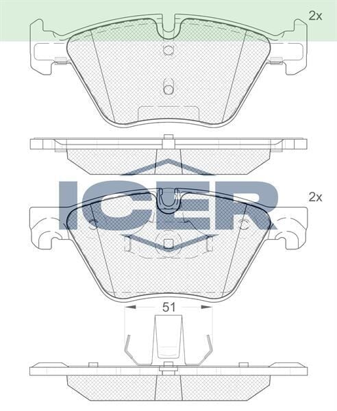 ICER FREN BALATA ON BMW 5 SERISI (F10) 520 D 2010-/ 5 SERISI (F10) 520 i 2010-/ 5 SERISI (F10) 525 D 2010-/ 5 SERISI (F10) 525 i 2010-/ 5 SERISI (F10) 523 i 2010-/5 SERISI (F10) 528i 2010- 34112449269