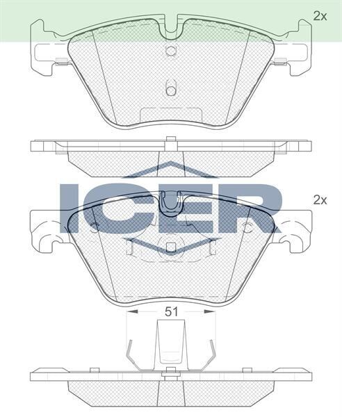 ICER FREN BALATA ON BMW 5 SERISI (F10) 520 D 2010-/ 5 SERISI (F10) 520 i 2010-/ 5 SERISI (F10) 525 D 2010-/ 5 SERISI (F10) 525 i 2010-/ 5 SERISI (F10) 523 i 2010-/5 SERISI (F10) 528i 2010- 34112449269