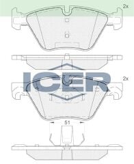 ICER FREN BALATA ON BMW 5 SERISI (F10) 520 D 2010-/ 5 SERISI (F10) 520 i 2010-/ 5 SERISI (F10) 525 D 2010-/ 5 SERISI (F10) 525 i 2010-/ 5 SERISI (F10) 523 i 2010-/5 SERISI (F10) 528i 2010- 34112449269