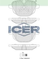 ICER FREN BALATA ARKA 5 SERISI (F10) 525 D - 520 i - 520 D 2010-/ 5 SERISI (E60) 530 D-520 i -530 i 2003-2010/ X3 (F25) xDrive 2.0i 2010-/X4 (F26) xDrive 2.0 D 2014- / i8 (I12) HYBRID 2014-2020 34206877648