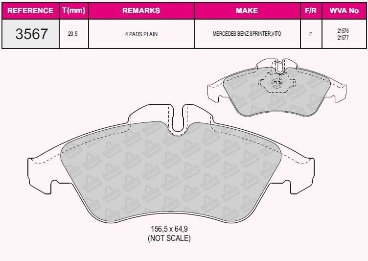 BEŞER FREN BALATA ON MERCEDES SPRINTER 2T (901,902) 208 D 1995-2006/ SPRINTER 2T (901,902) 210 D 1995-2006/ VOLKSWAGEN LT 28-35 II (2DB,2DE,2DK) 2.5 TDI 1996-2006/LT 28-35 II (2DB,2DE,2DK) 2.8 TDI 1996-2006 2D0698151