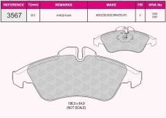 BEŞER FREN BALATA ON MERCEDES SPRINTER 2T (901,902) 208 D 1995-2006/ SPRINTER 2T (901,902) 210 D 1995-2006/ VOLKSWAGEN LT 28-35 II (2DB,2DE,2DK) 2.5 TDI 1996-2006/LT 28-35 II (2DB,2DE,2DK) 2.8 TDI 1996-2006 2D0698151