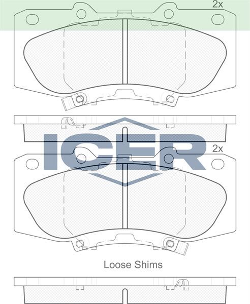 ICER FREN BALATA ON IKAZLI TOYOTA HI-LUX PICK UP (TGN1_, GGN2_, GGN1_, KUN2_, KUN1_) 2.5 D-4D 4X4 2005-2011 044650K240