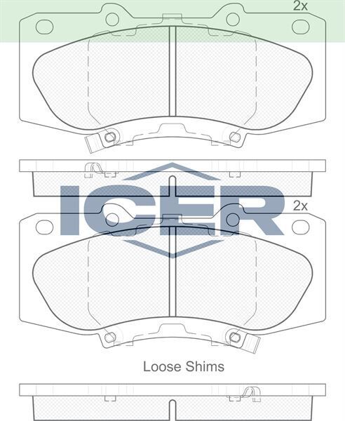 ICER FREN BALATA ON IKAZLI TOYOTA HI-LUX PICK UP (TGN1_, GGN2_, GGN1_, KUN2_, KUN1_) 2.5 D-4D 4X4 2005-2011 044650K240