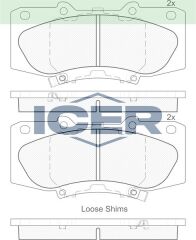 ICER FREN BALATA ON IKAZLI TOYOTA HI-LUX PICK UP (TGN1_, GGN2_, GGN1_, KUN2_, KUN1_) 2.5 D-4D 4X4 2005-2011 044650K240
