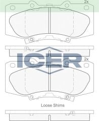 ICER FREN BALATA ON IKAZLI TOYOTA HI-LUX PICK UP (TGN1_, GGN2_, GGN1_, KUN2_, KUN1_) 2.5 D-4D 4X4 2005-2011 044650K240