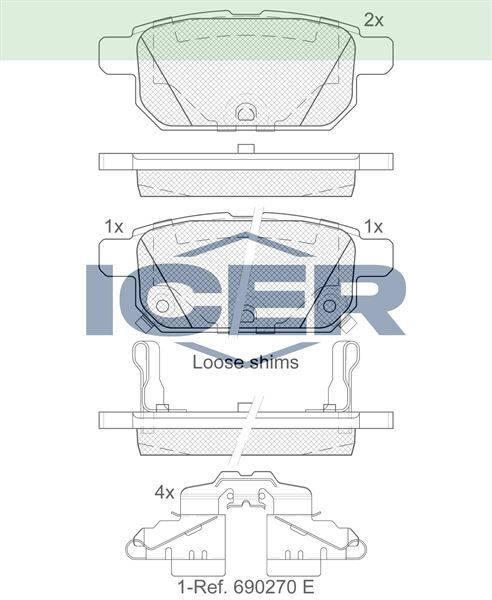 ICER FREN BALATA IKAZLI ARKA SUZUKI VITARA (LY) 1.4i - 1.6i 2015- / SWIFT IV 1.2 - 1.3 DDIS 2010- / SX4 S-Cross 1.6 DDIS 2013- 5580052R00