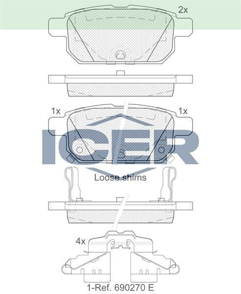 ICER FREN BALATA IKAZLI ARKA SUZUKI VITARA (LY) 1.4i - 1.6i 2015- / SWIFT IV 1.2 - 1.3 DDIS 2010- / SX4 S-Cross 1.6 DDIS 2013- 5580052R00