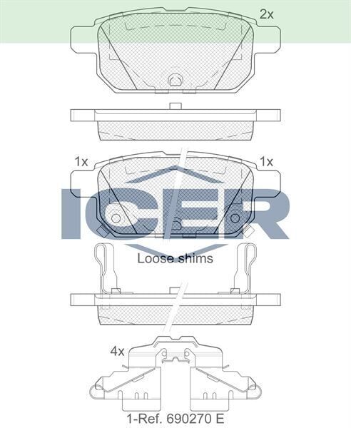ICER FREN BALATA IKAZLI ARKA SUZUKI VITARA (LY) 1.4i - 1.6i 2015- / SWIFT IV 1.2 - 1.3 DDIS 2010- / SX4 S-Cross 1.6 DDIS 2013- 5580052R00
