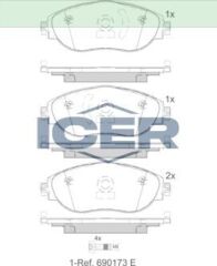 ICER BALATA ON FISLI VW PASSAT (3C5) 1.4 TSI 08-2012/ 1.6 TDI 2008-2012/ 2.0 TDI 2008-2012/ GOLF VII (5G1) 2.0TSI 2012-/ PASSAT (3G2) 2.0TDI 2014-/ SEAT LEON 2.0TFSI 2012-/ AUDI A3 2.0TFSI 2012- 3C0698151F