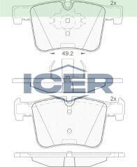 ICER FREN BALATA ARKA GOLF V 1.4 TSI 2003-2009/ CADDY III 2.0 SDI 2004-2015/ JETTA III 1.6 FSI 2005-2010/ TIGUAN 1.4 TSI 2016-/ PASSAT 1.4 TSI 2005-2008/ A3 1.6 2003-2012/LEON 1.4 TSI 2005-2012 34106799801