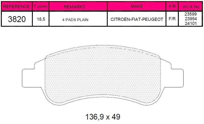 BEŞER BALATA ON PARTNER 96-08/301 1.6 HDI 12-/307 1.4 HDI 00-07/206 00-/207 05-/208 12-/2008 I 13- /BERLINGO 1.6 HDI 96-08/C-ELYSEE 1.6 HDI 12-/C4 1.6 HDI 04-09/C3 II 1.4 HDI 09-16/CORSA F 1.2 1.5 19- 1610489680