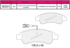BEŞER FREN BALATA ON PARTNER 96-08/301 1.6 HDI 12-/307 1.4 HDI 00-07/206 00-/207 05-/208 12-/2008 I 13- /BERLINGO 1.6 HDI 96-08/C-ELYSEE 1.6 HDI 12-/C4 1.6 HDI 04-09/C3 II 1.4 HDI 09-16/CORSA F 1.2 1.5 19/ AMİ - 425359