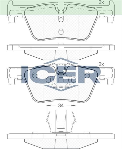 ICER FREN BALATA ARKA BMW 1 SERISI (F20,F21) 116 i 2010-/ 118 i 2010-/ 116 D 2010-/ 120 D 2010-/ 3 SERISI (F30) 320 D 2011-/ 318 i 2011-/316 i 2011-/330 Xi 2011- 34206799809