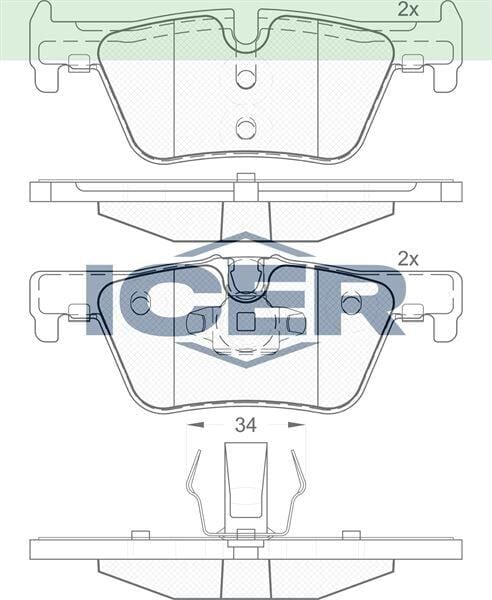 ICER FREN BALATA ARKA BMW 1 SERISI (F20,F21) 116 i 2010-/ 118 i 2010-/ 116 D 2010-/ 120 D 2010-/ 3 SERISI (F30) 320 D 2011-/ 318 i 2011-/316 i 2011-/330 Xi 2011- 34206799809