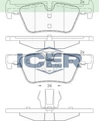 ICER FREN BALATA ARKA BMW 1 SERISI (F20,F21) 116 i 2010-/ 118 i 2010-/ 116 D 2010-/ 120 D 2010-/ 3 SERISI (F30) 320 D 2011-/ 318 i 2011-/316 i 2011-/330 Xi 2011- 34206799809