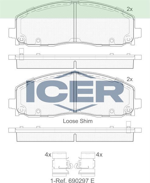 ICER FREN BALATA IKAZLI ON FIAT FREEMONT (JF) 2.0 MJT 2011-68159579AC