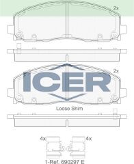 ICER FREN BALATA IKAZLI ON FIAT FREEMONT (JF) 2.0 MJT 2011-68159579AC