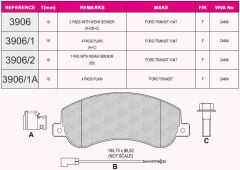 BEŞER FREN BALATA ON FISLI FORD TRANSIT (V347) 2.4 TDCI - 3.2 TDCI (ARKADAN ITISLI) 2006-2014 / TRANSIT (V348) 2.2 TDCI - 3.2 TDCI 2006-2014 / VW AMAROK 2.0 TDI - 2.0 BITDI - 2.0 TSI 2010-