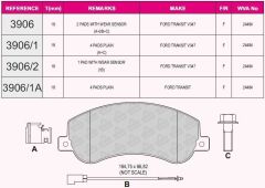 BEŞER FREN BALATA ON FISLI FORD TRANSIT (V347) 2.4 TDCI - 3.2 TDCI (ARKADAN ITISLI) 2006-2014 / TRANSIT (V348) 2.2 TDCI - 3.2 TDCI 2006-2014 / VW AMAROK 2.0 TDI - 2.0 BITDI - 2.0 TSI 2010-