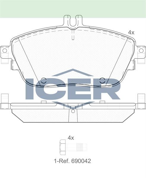 ICER FREN BALATA ON MERCEDES A SERISI (W176) A 200 2012-/ A 180 2012-/ B SERISI (W246) B 160 2011-/ B 180 2011- / GLA SERISI (X156) GLA 200 CDI 2013-/ GLA 200 2013-/ CLA COUPE (C117) 200 2013- 0004203002