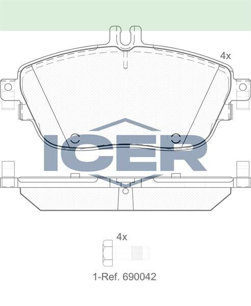 ICER FREN BALATA ON MERCEDES A SERISI (W176) A 200 2012-/ A 180 2012-/ B SERISI (W246) B 160 2011-/ B 180 2011- / GLA SERISI (X156) GLA 200 CDI 2013-/ GLA 200 2013-/ CLA COUPE (C117) 200 2013- 0004203002