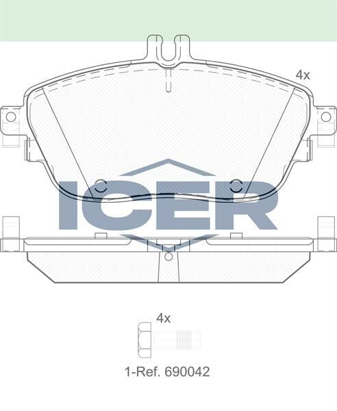 ICER FREN BALATA ON MERCEDES A SERISI (W176) A 200 2012-/ A 180 2012-/ B SERISI (W246) B 160 2011-/ B 180 2011- / GLA SERISI (X156) GLA 200 CDI 2013-/ GLA 200 2013-/ CLA COUPE (C117) 200 2013- 0004203002