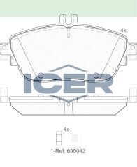 ICER FREN BALATA ON MERCEDES A SERISI (W176) A 200 2012-/ A 180 2012-/ B SERISI (W246) B 160 2011-/ B 180 2011- / GLA SERISI (X156) GLA 200 CDI 2013-/ GLA 200 2013-/ CLA COUPE (C117) 200 2013- 0004203002