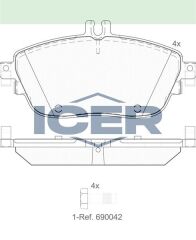 ICER FREN BALATA ON MERCEDES A SERISI (W176) A 200 2012-/ A 180 2012-/ B SERISI (W246) B 160 2011-/ B 180 2011- / GLA SERISI (X156) GLA 200 CDI 2013-/ GLA 200 2013-/ CLA COUPE (C117) 200 2013- 0004203002